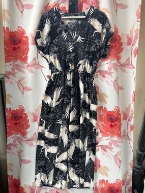 Stork print jumpsuit